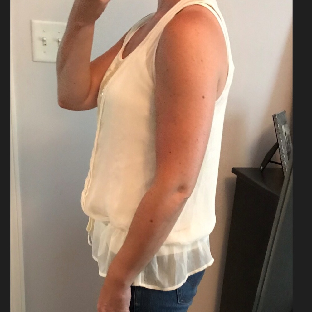 Apt.9 Cream Top w/Sequins on Front - Picture 7 of 8